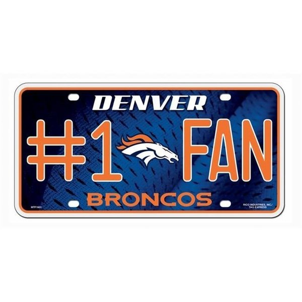 Rico Industries Denver Broncos License Plate #1 Fan 9474630864